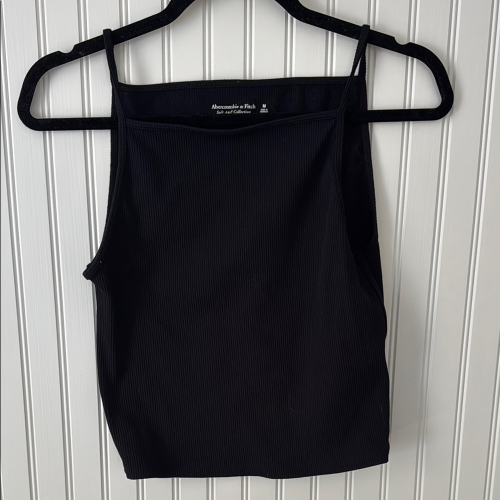 Abercrombie & Fitch Black Soft A&F collectionSleeveless Crop Camisole